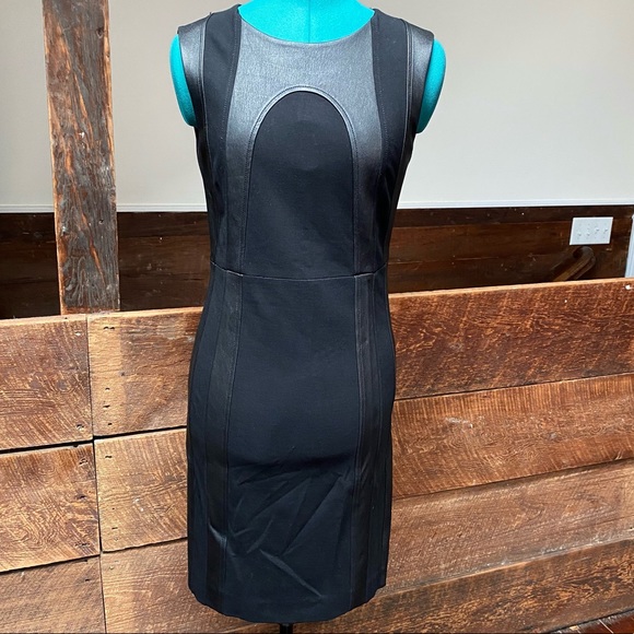 DVF Lambskin Leather and Spandex Sleeveless A-Line Dress w/ Sexy Goth Vibes - Picture 3 of 14